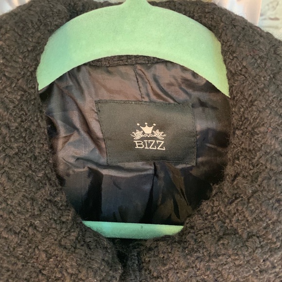 BIZZ coat black sz Large Retro Chic - Picture 2 of 8